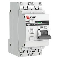 Дифференциальный автомат АД-32 1P+N 25А/10мА (хар, B, AC, электронный, защита 270В) 4,5кА PROxima | код  DA32-25-B-10-pro | EKF